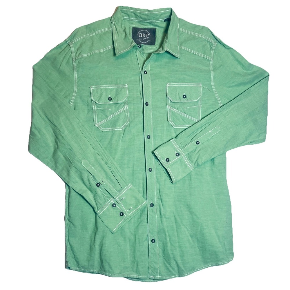 Buckle BKE Western Shirt Mens  XL Mint Green Button‎ Down Long Sleeve